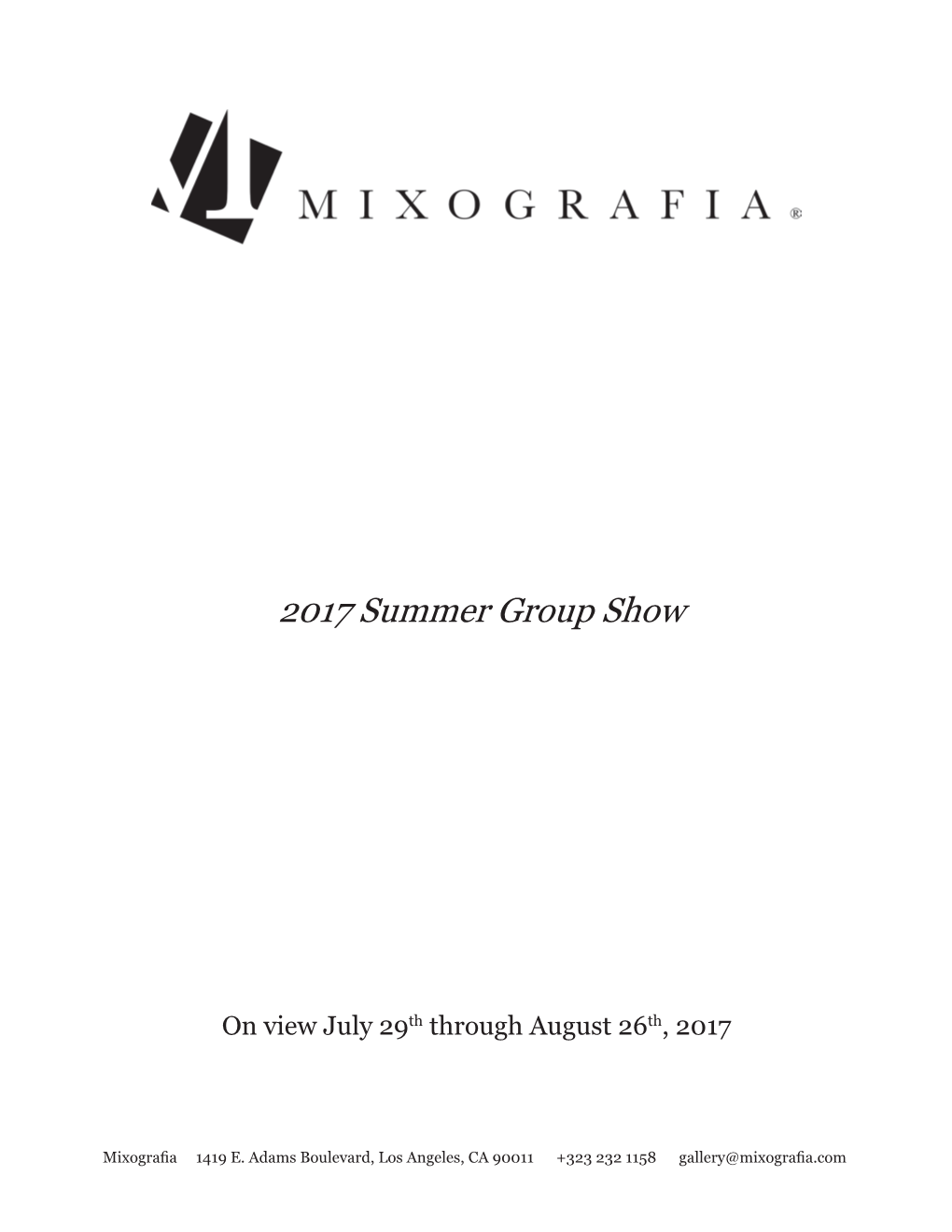 2017 Summer Group Show