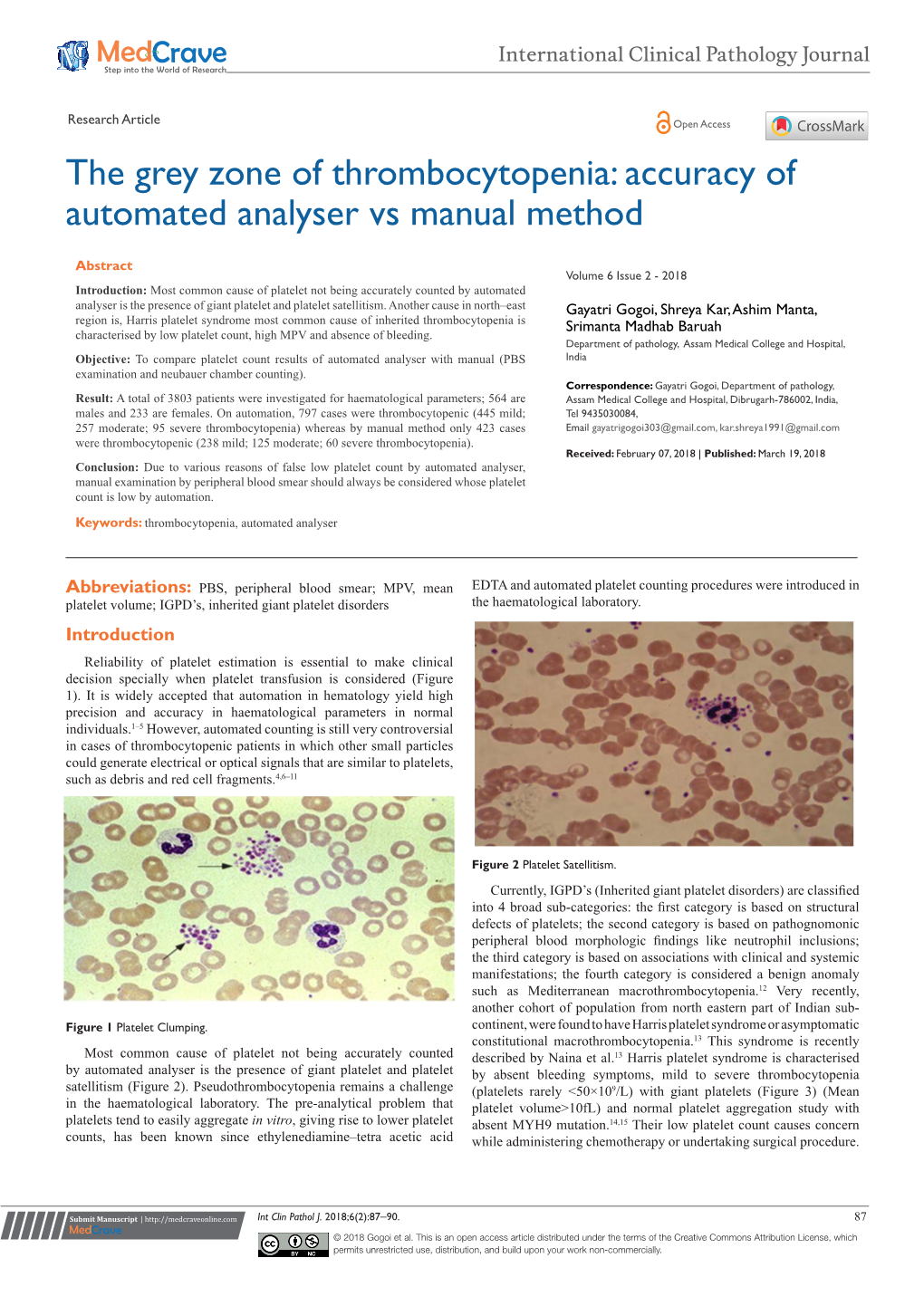 The Grey Zone of Thrombocytopenia: Accuracy of Automated Analyser Vs Manual Method