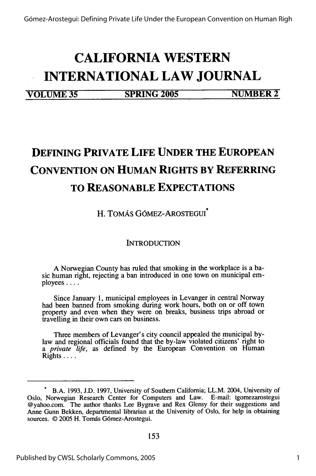 Defining Private Life Under the European Convention on Human Righ