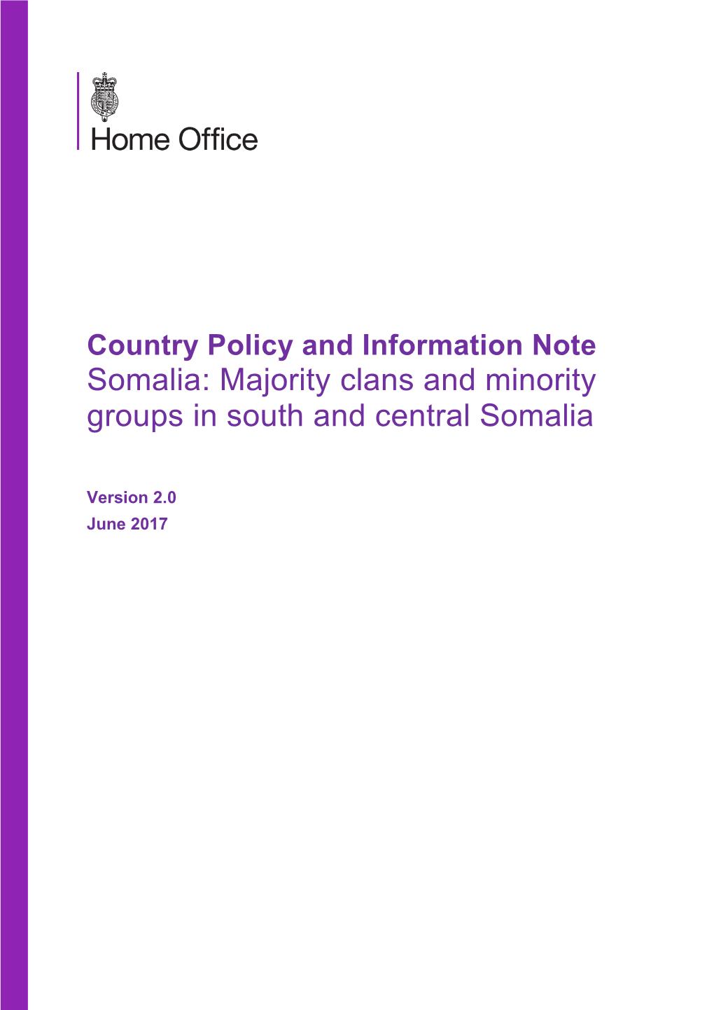 Somalia: Majority Clans and Minority Groups in South and Central Somalia