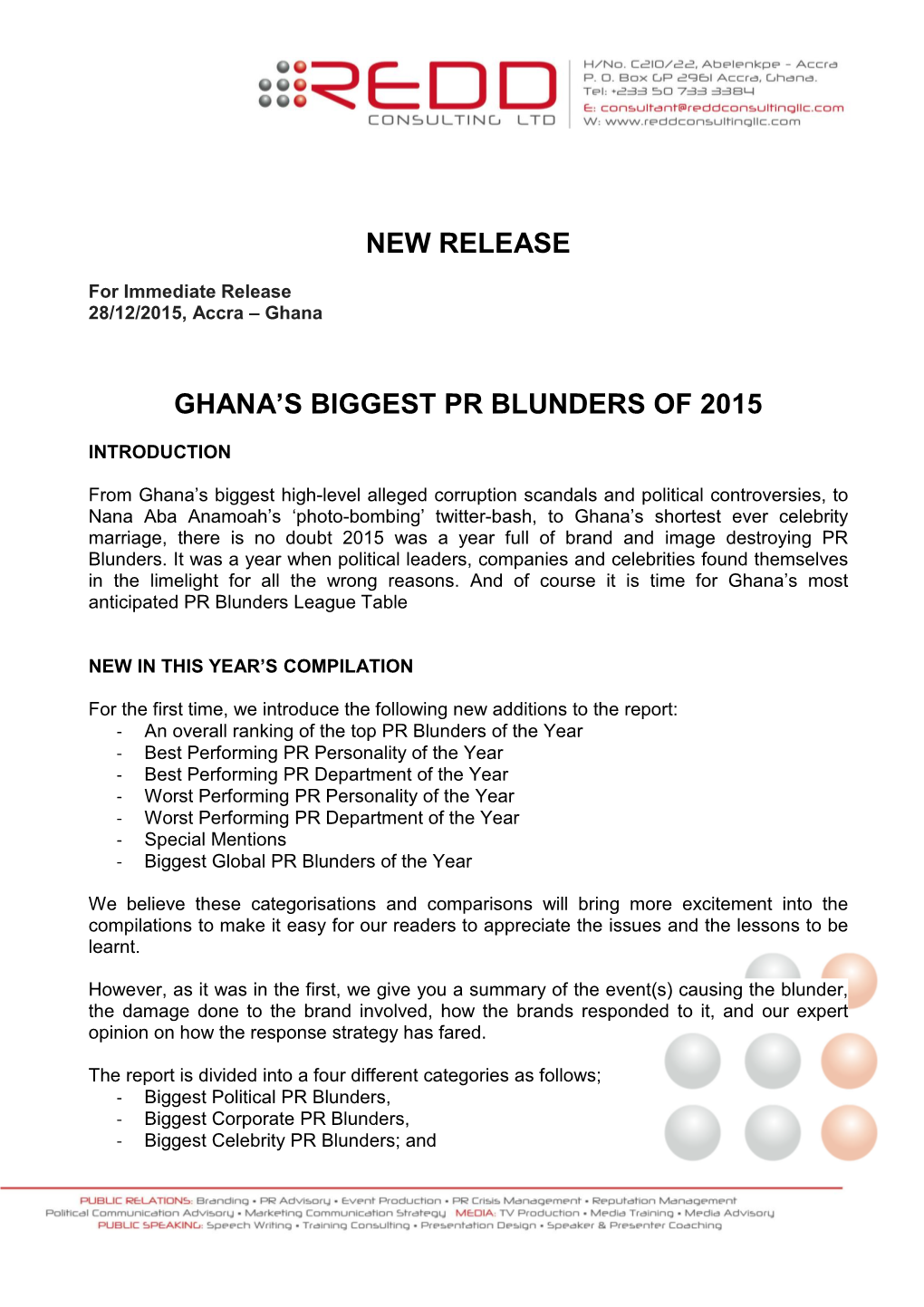 New Release Ghana's Biggest Pr Blunders of 2015