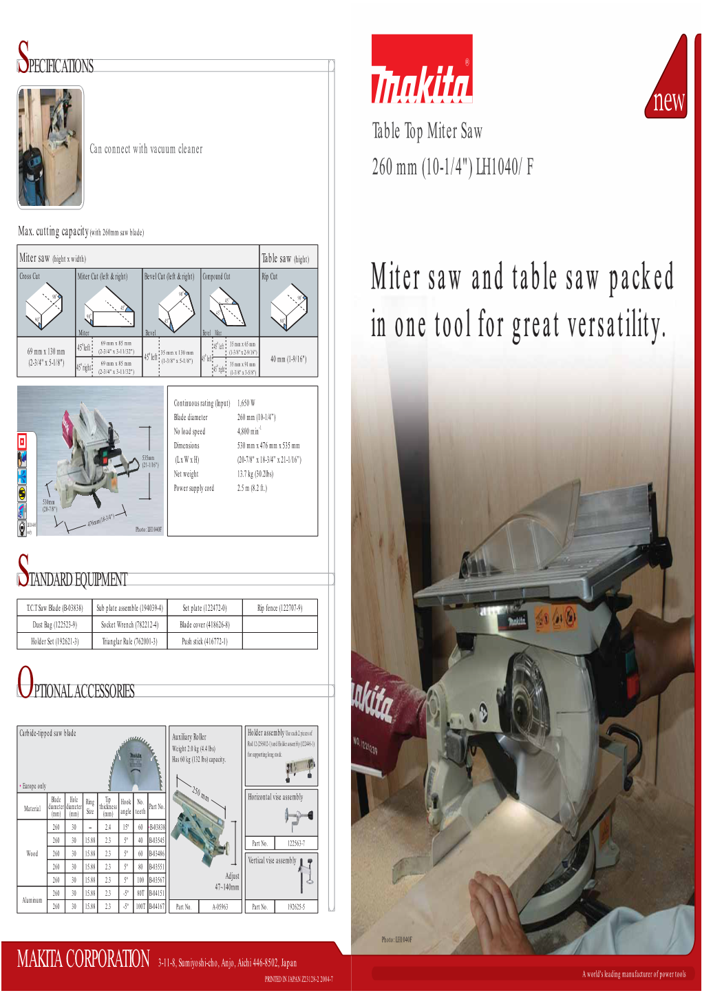 Miter Saw and Table Saw Packed in One Tool for Great Versatility. Miter