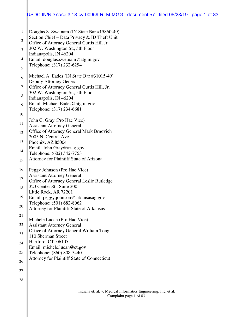 USDC IN/ND Case 3:18-Cv-00969-RLM-MGG Document 57 Filed 05/23/19 Page 1 of 83