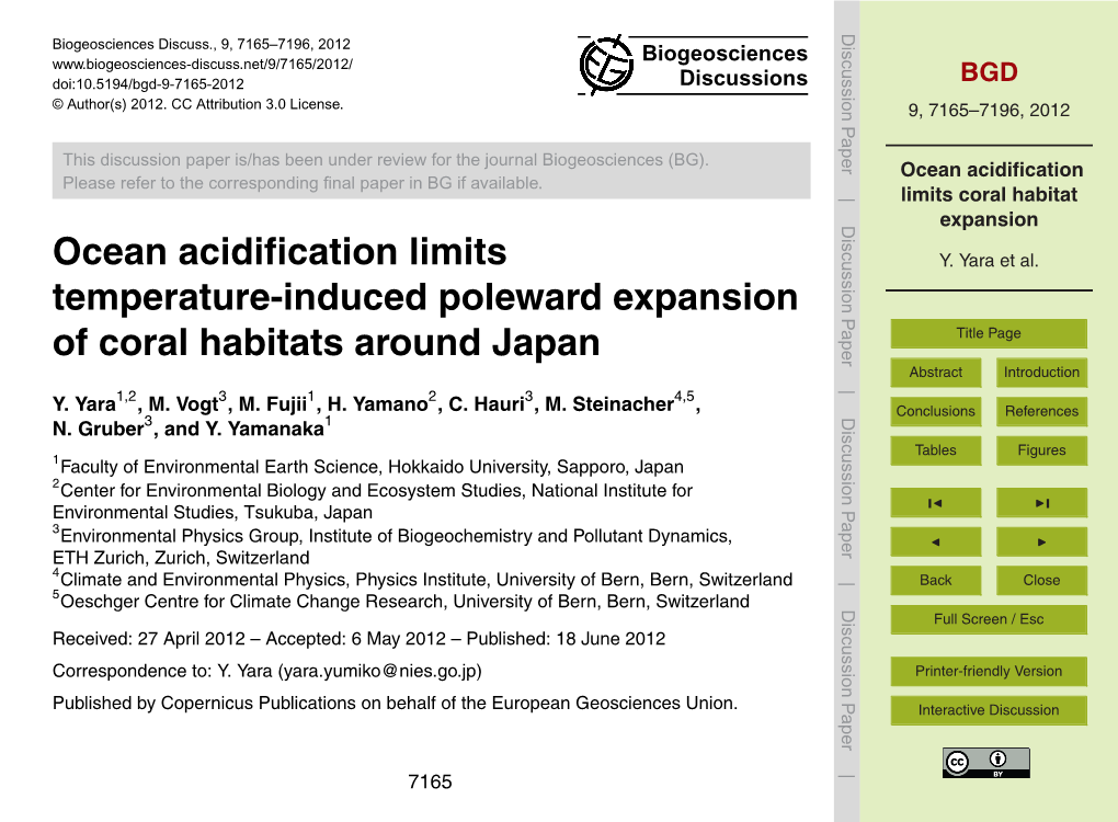 Ocean Acidification Limits Coral Habitat Expansion