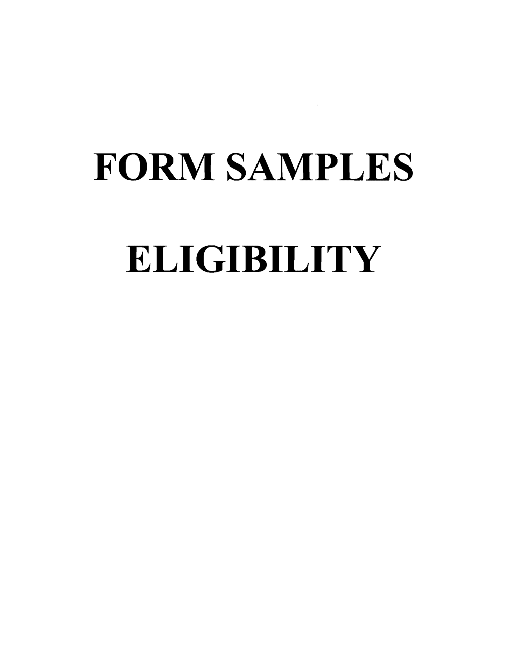 Form Samples Eligibility