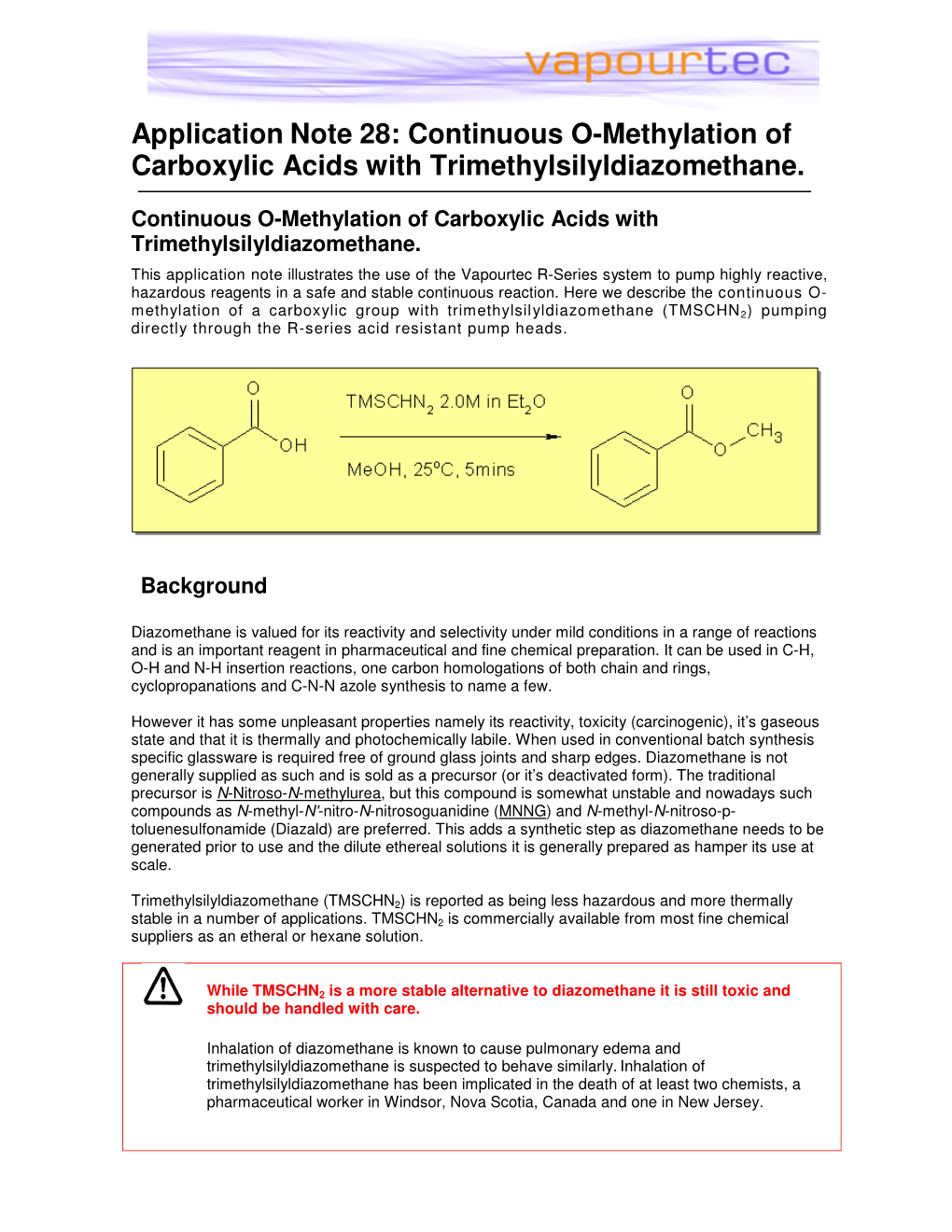 Continuous O-Methylation of Carboxylic Acids with Trimethylsilyldiazomethane