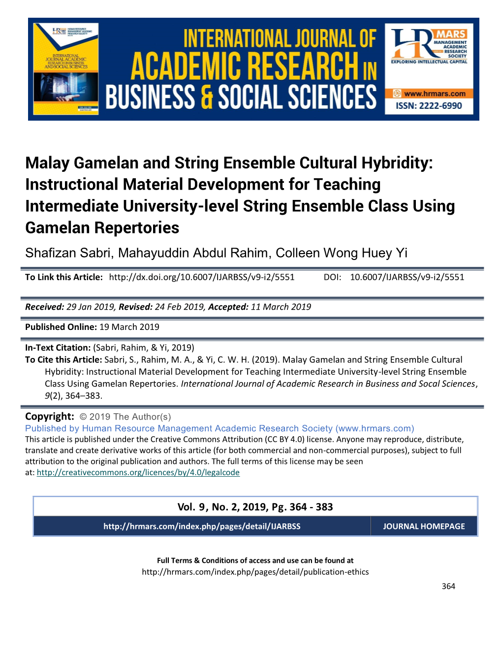 Malay Gamelan and String Ensemble Cultural Hybridity