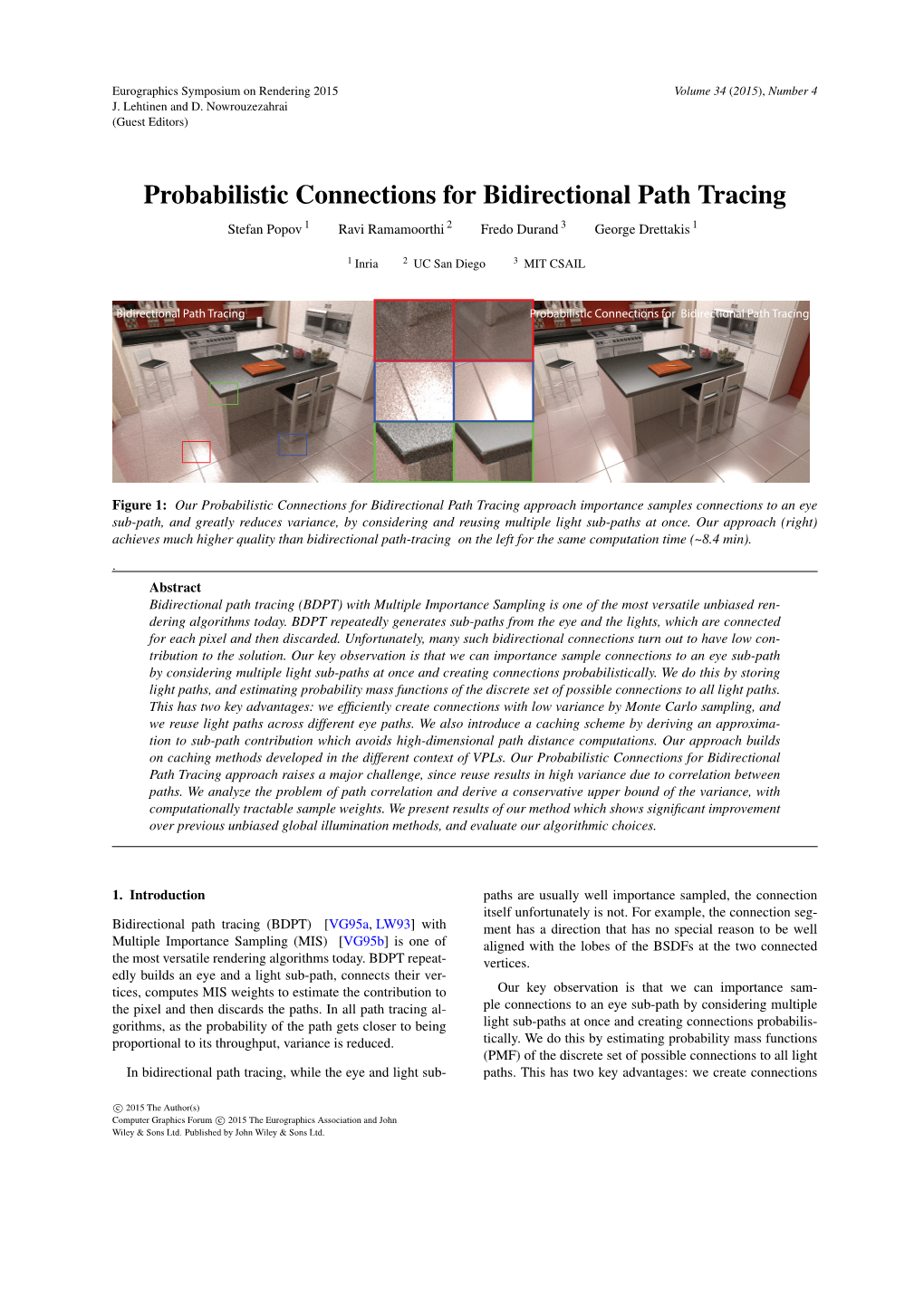 Probabilistic Connections for Bidirectional Path Tracing