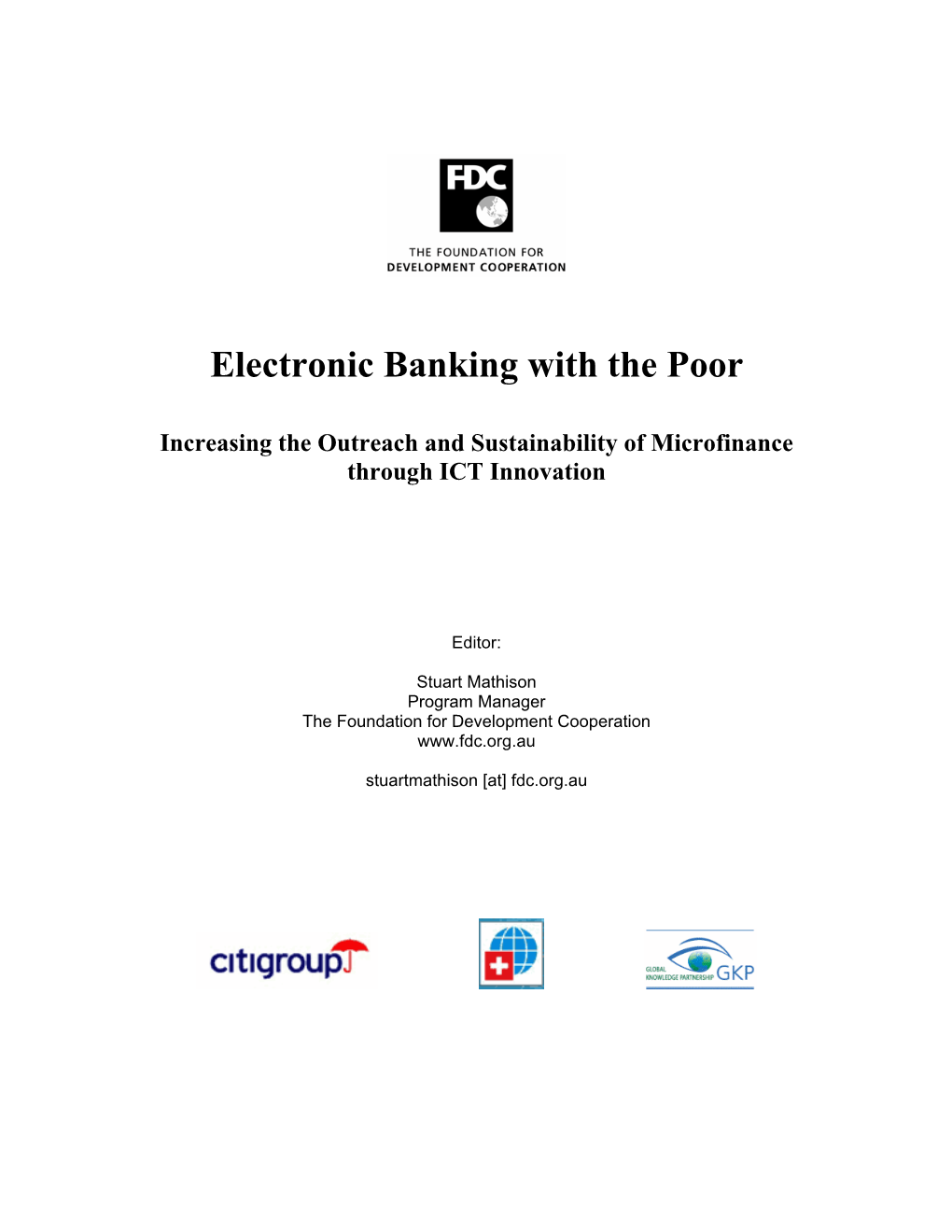 Electronic Banking with the Poor