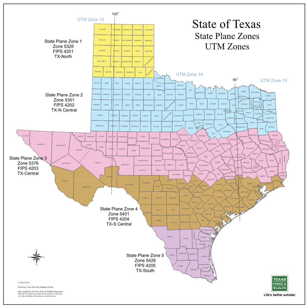 State Plane Zones and UTM Zones