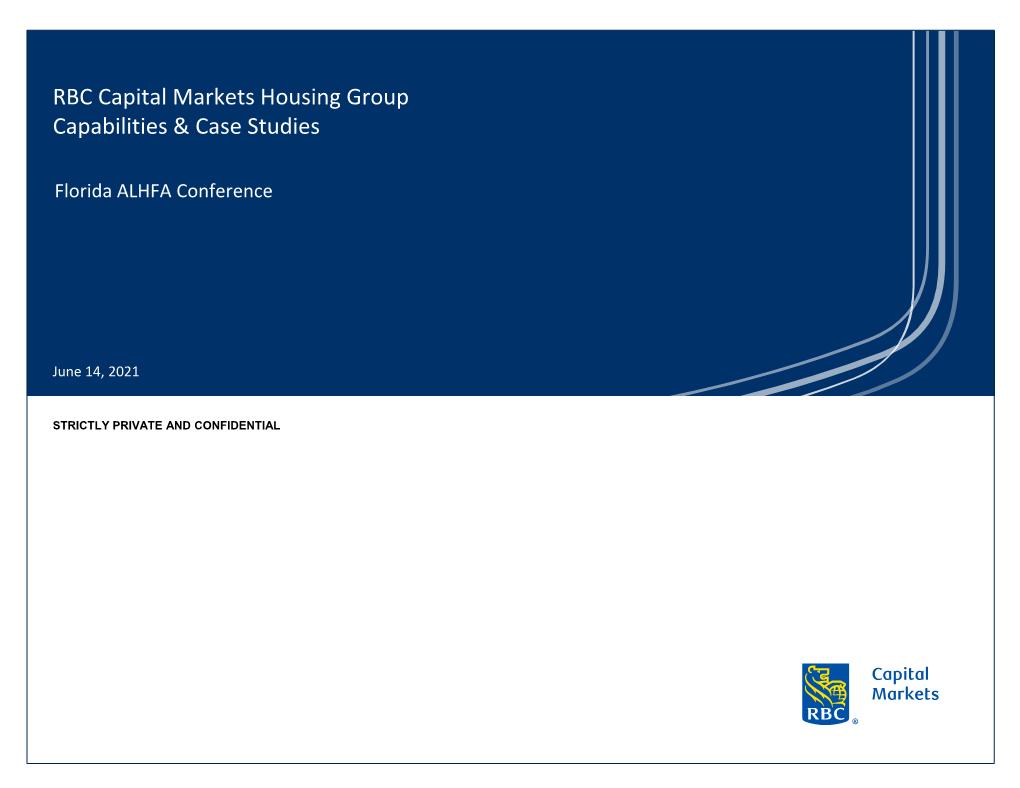 RBC Capital Markets Housing Group Capabilities & Case Studies