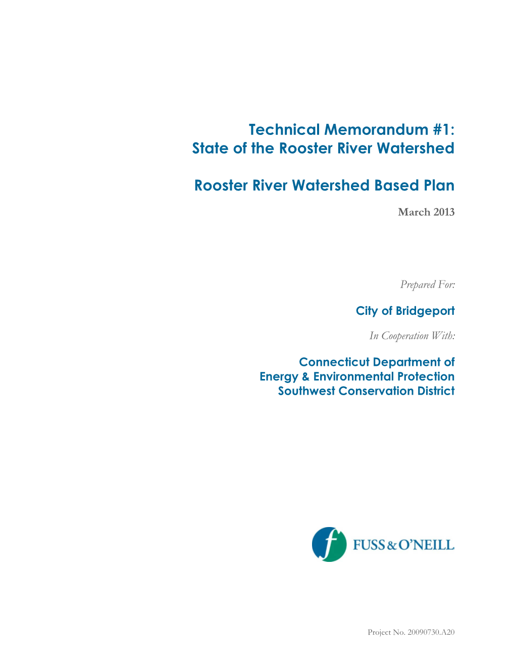 Rooster River Watershed Based Plan Technical Memorandum #1 State Of