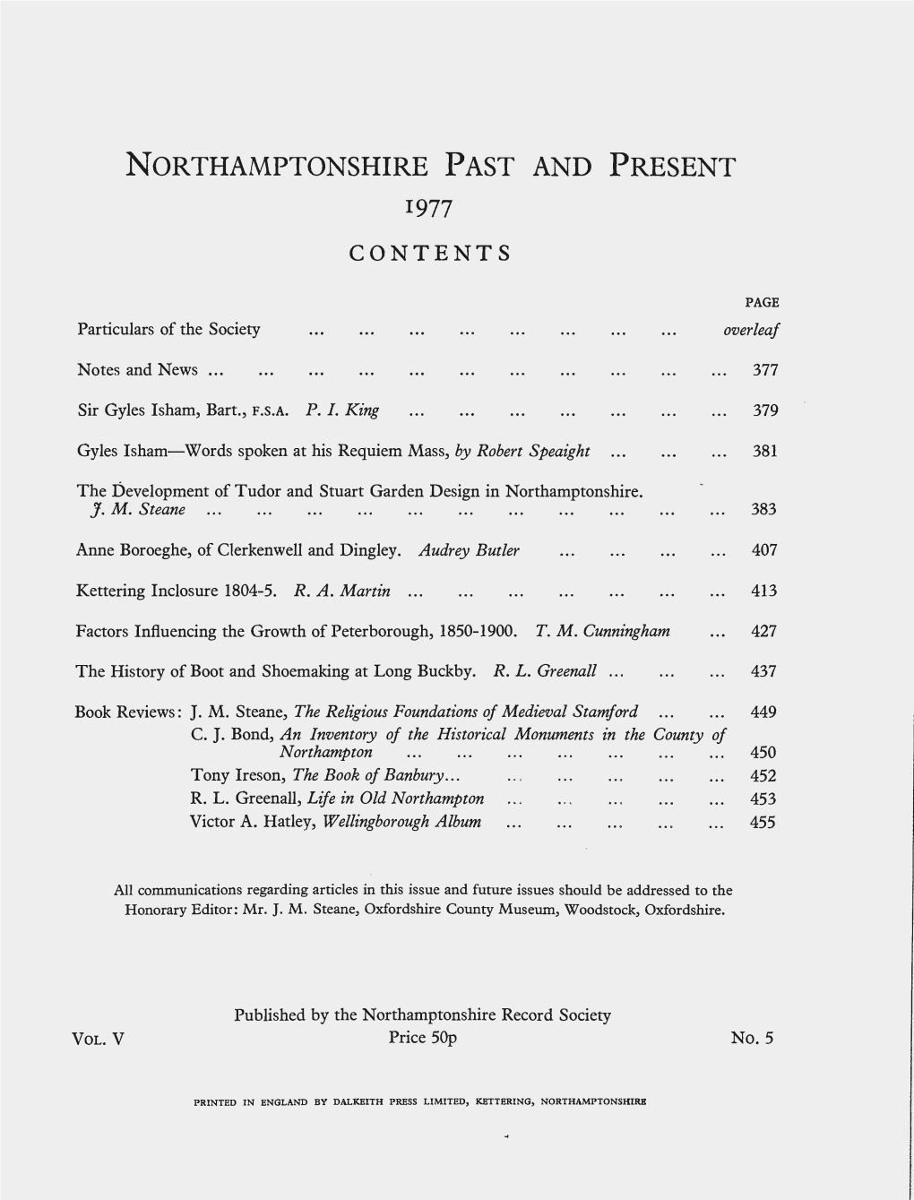 Development of Tudor and Stuart Garden Design in Northamptonshire