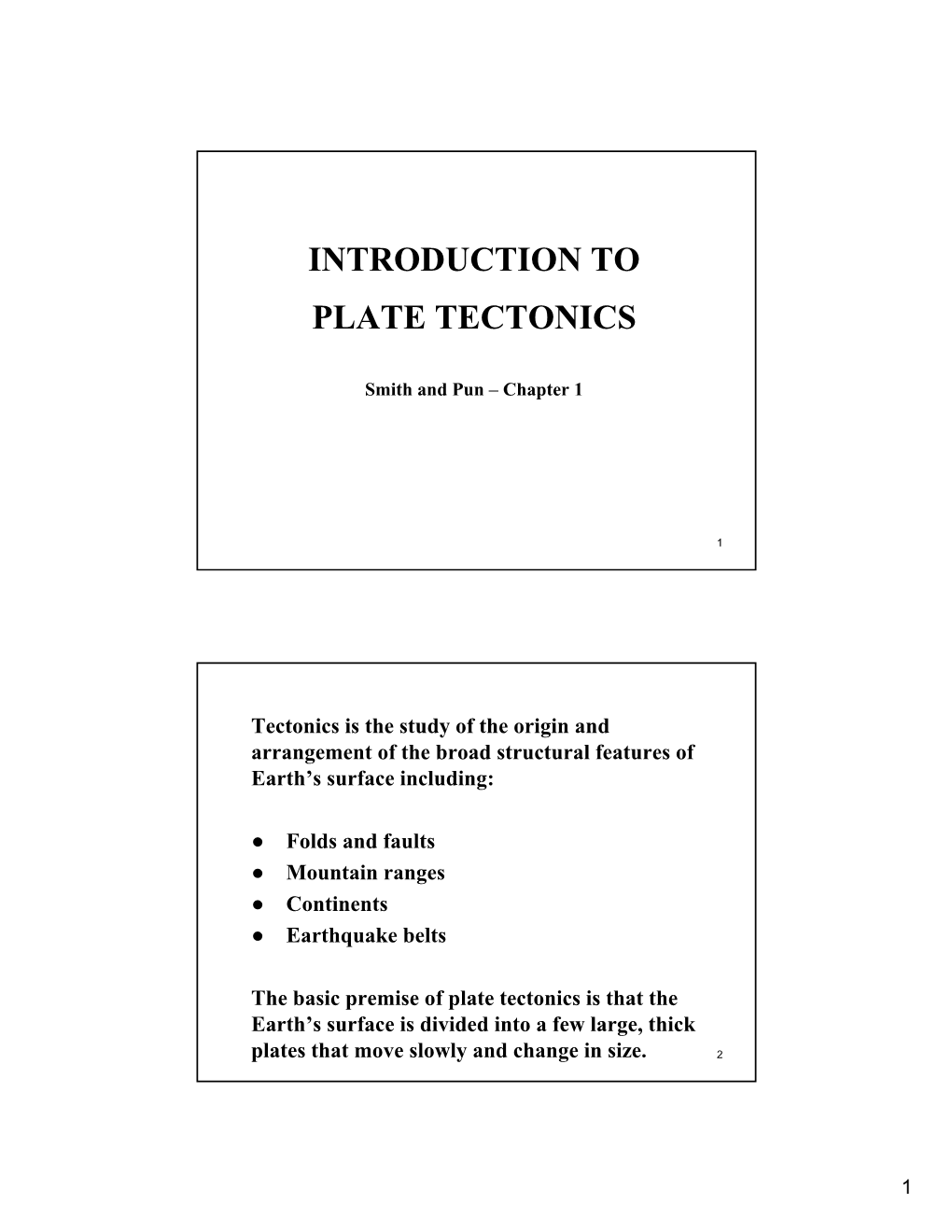 Introduction to Plate Tectonics