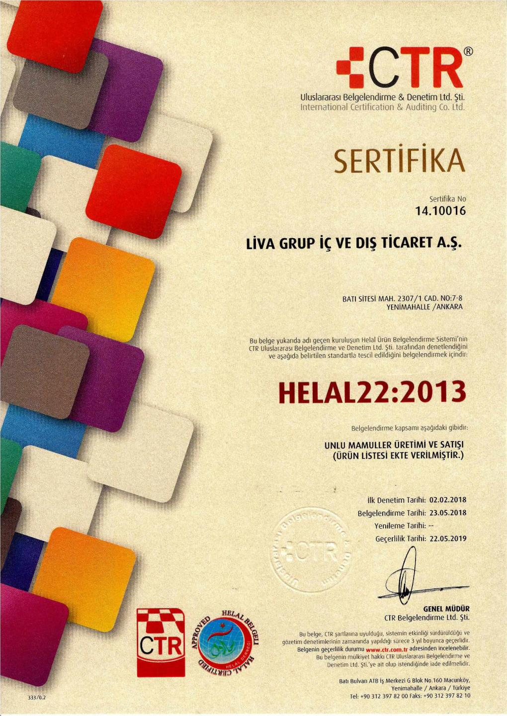 Sertifika Helal22:2013