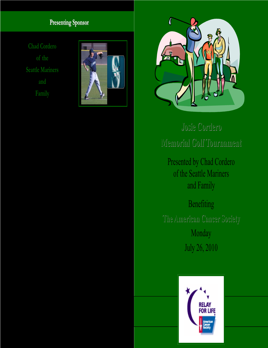 Josie Cordero Memorial Golf Tournament Program