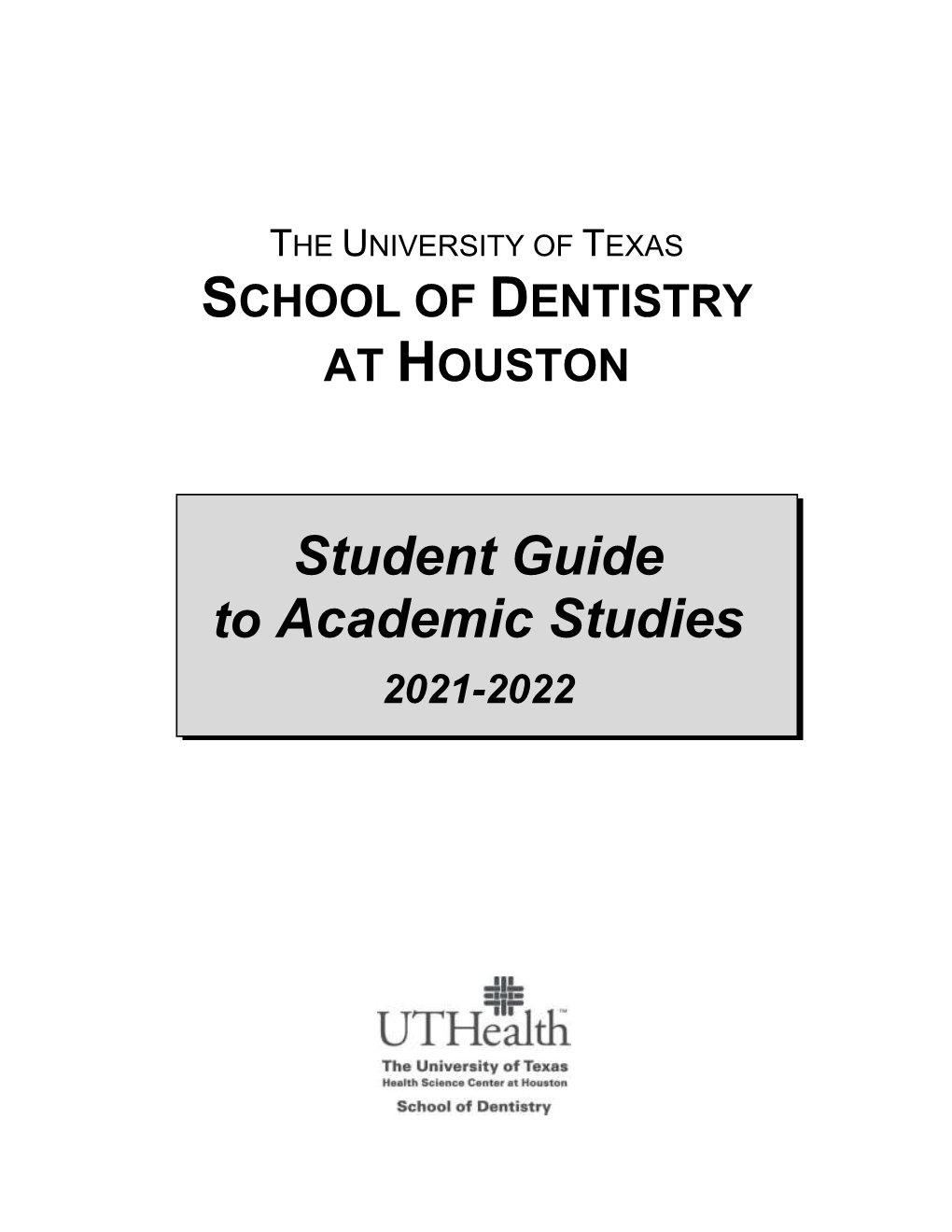 2021-2022 Student Guide to Academic Studies