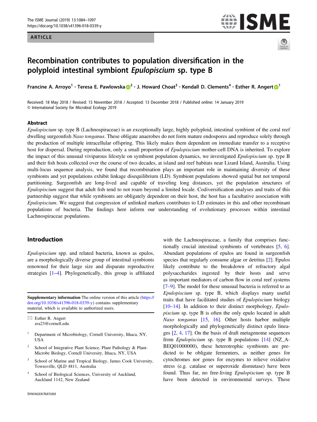 Recombination Contributes to Population Diversification in The