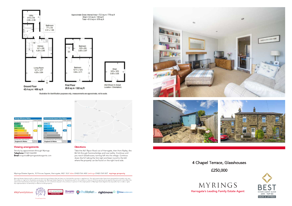 4 Chapel Terrace, Glasshouses £250,000 Myrings Estate Agents, 10 Princes Square, Harrogate, HG1 1LX Sales 01423 566 400 Lettings 01423 569 007 Myrings.Property