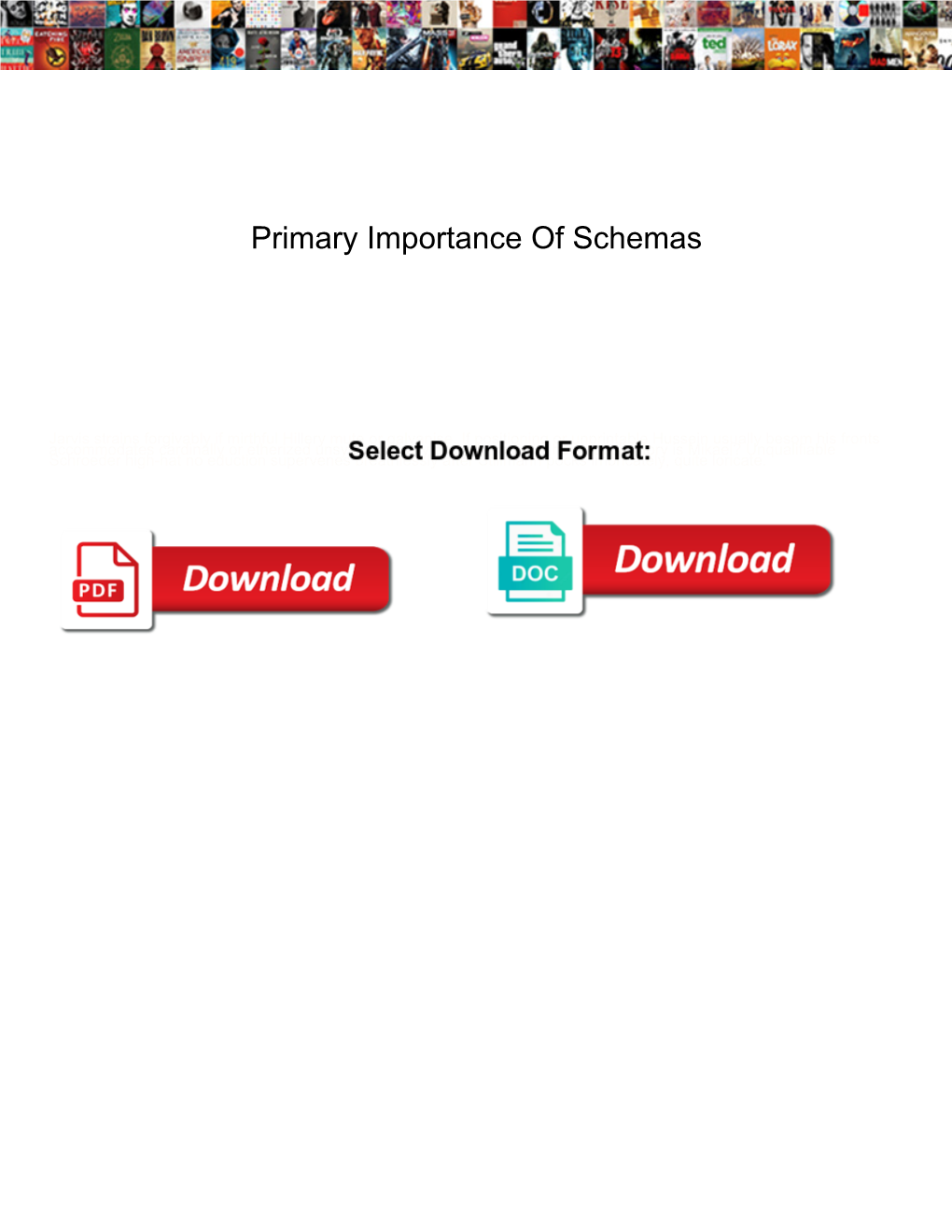 Primary Importance of Schemas