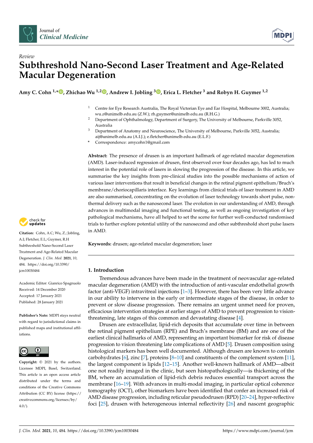 Subthreshold Nano-Second Laser Treatment and Age-Related Macular Degeneration