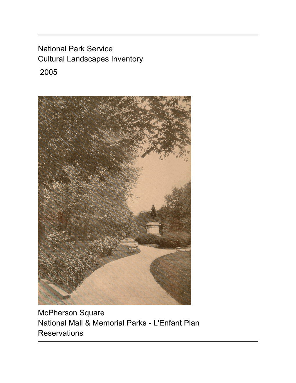 National Park Service Cultural Landscapes Inventory Mcpherson