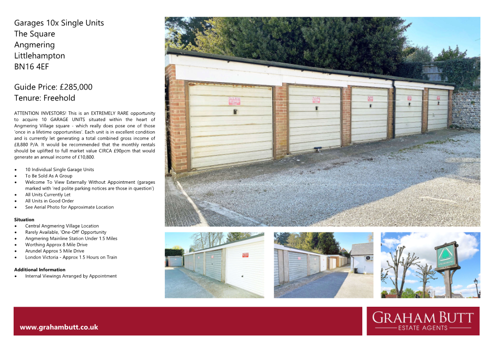 Garages 10X Single Units the Square Angmering Littlehampton