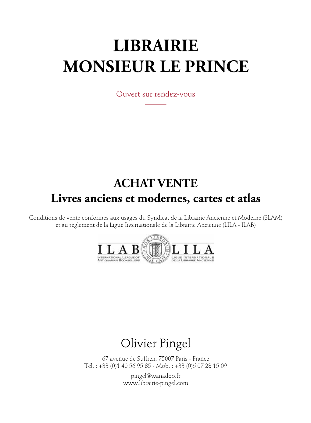 Librairie Monsieur Le Prince