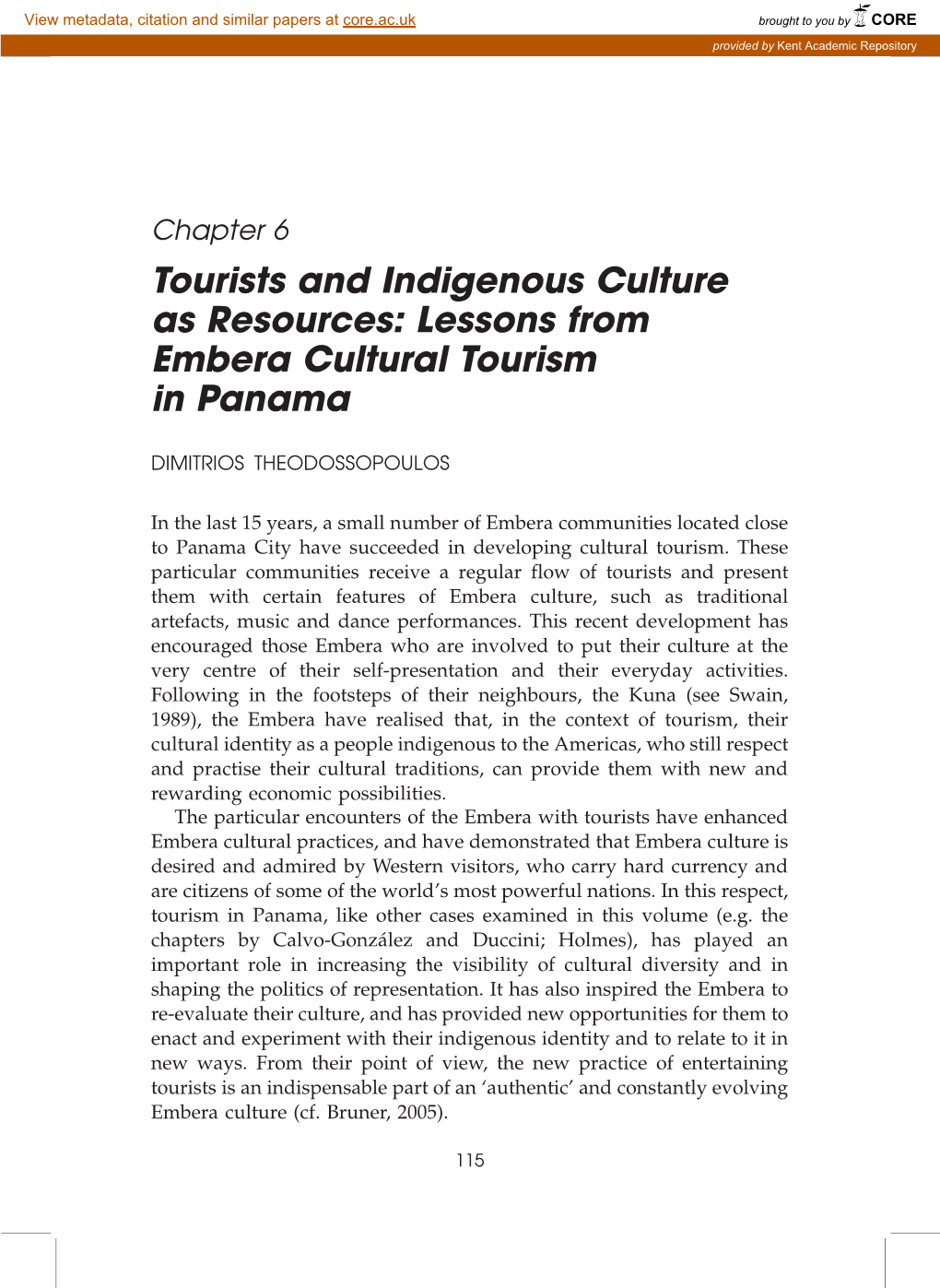 Lessons from Embera Cultural Tourism in Panama