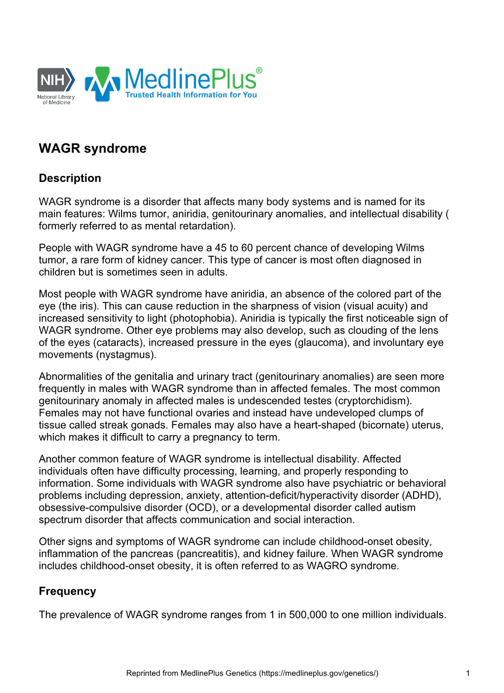 WAGR Syndrome