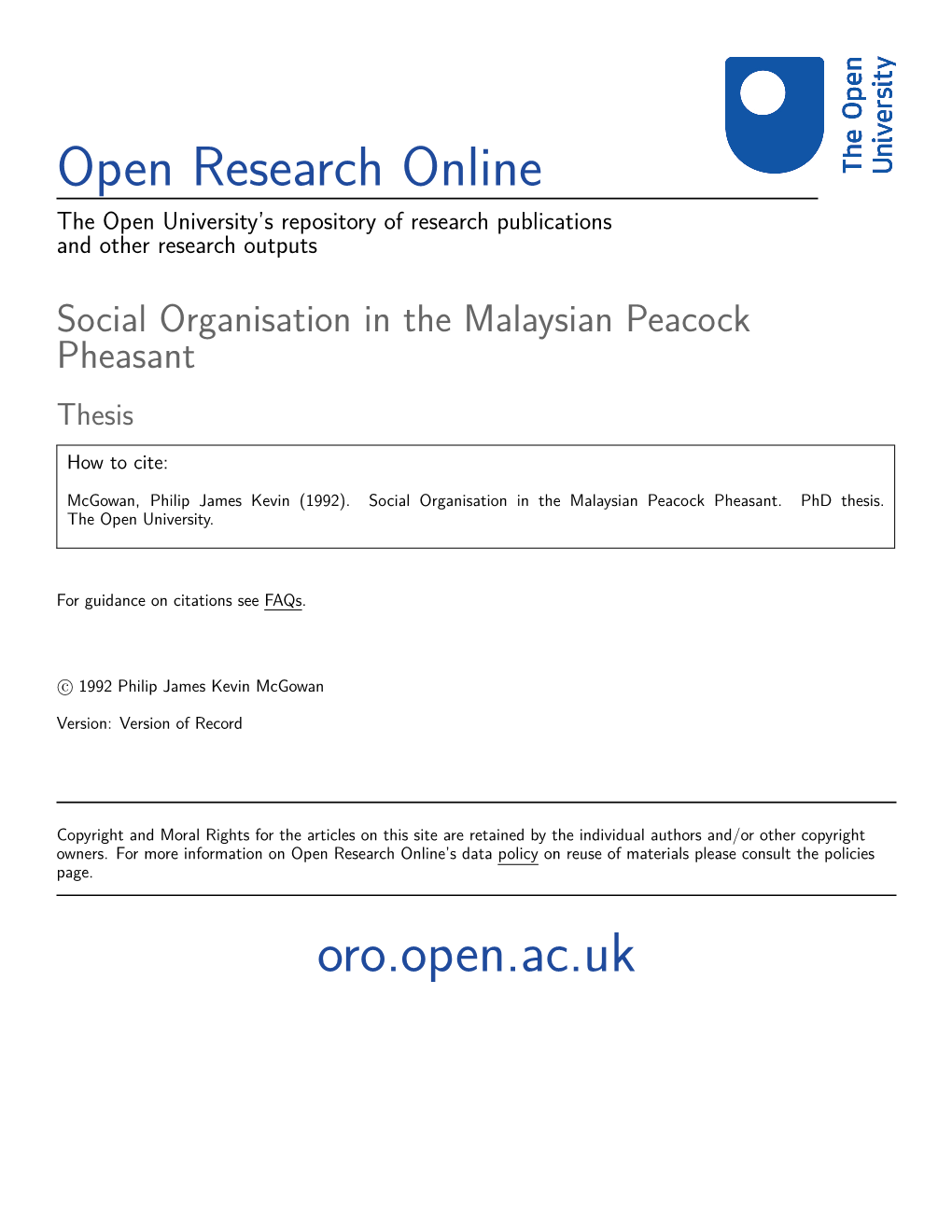 Open Research Online Oro.Open.Ac.Uk