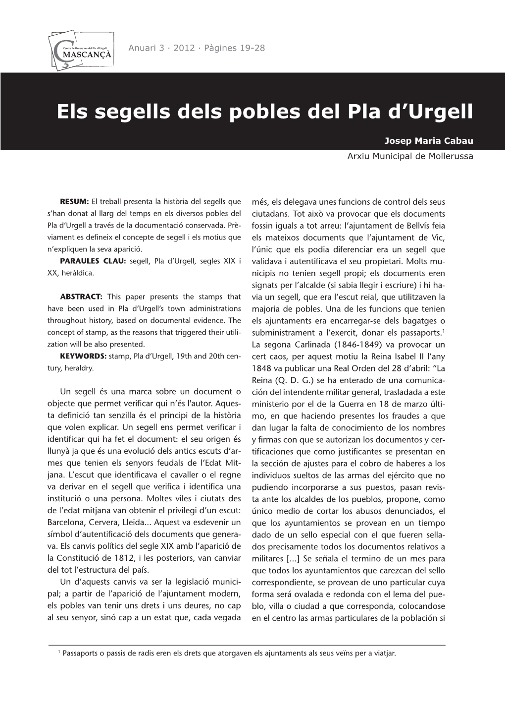 Els Segells Dels Pobles Del Pla D'urgell 20