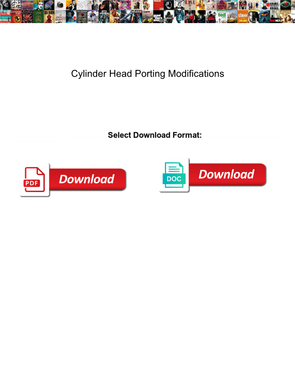 Cylinder Head Porting Modifications