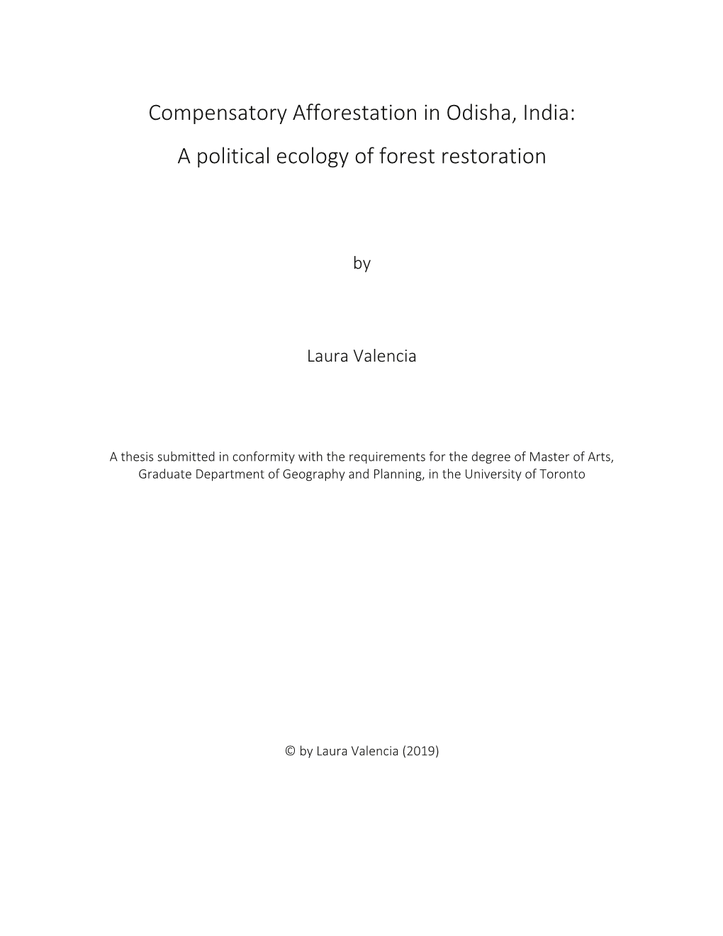 Compensatory Afforestation in Odisha, India: a Political Ecology of Forest Restoration