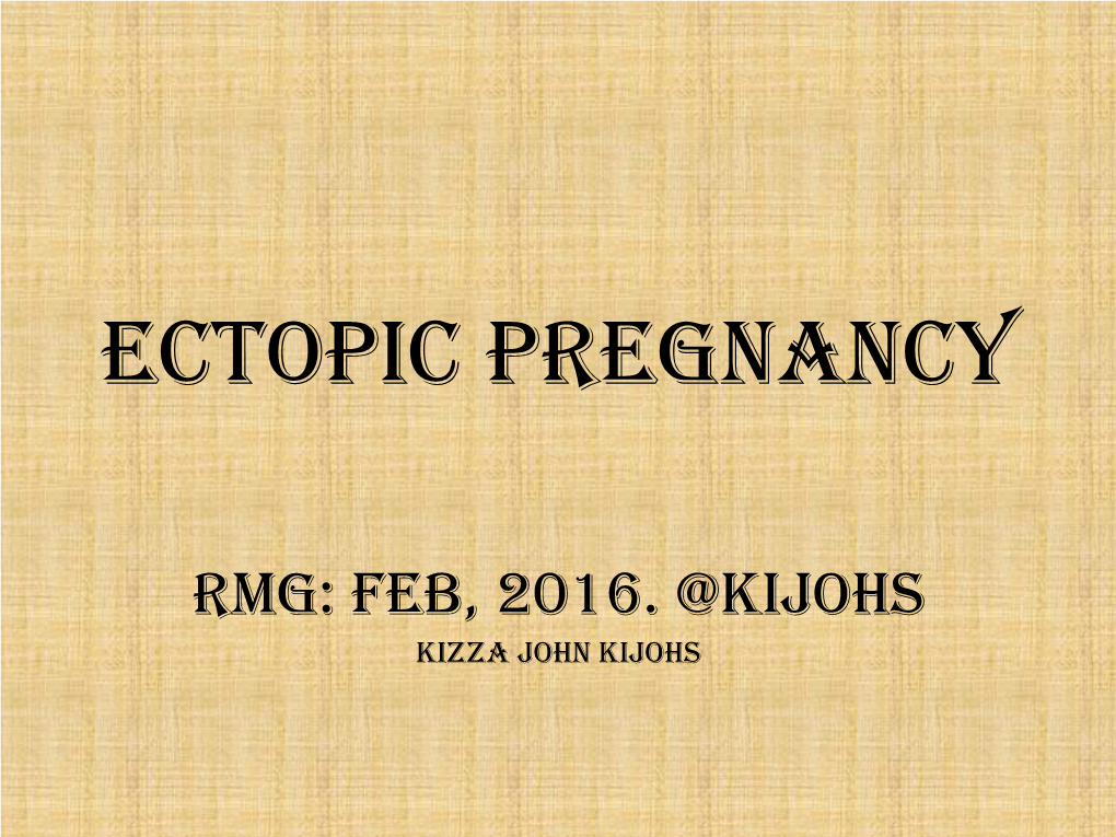 Ectopic Pregnancy