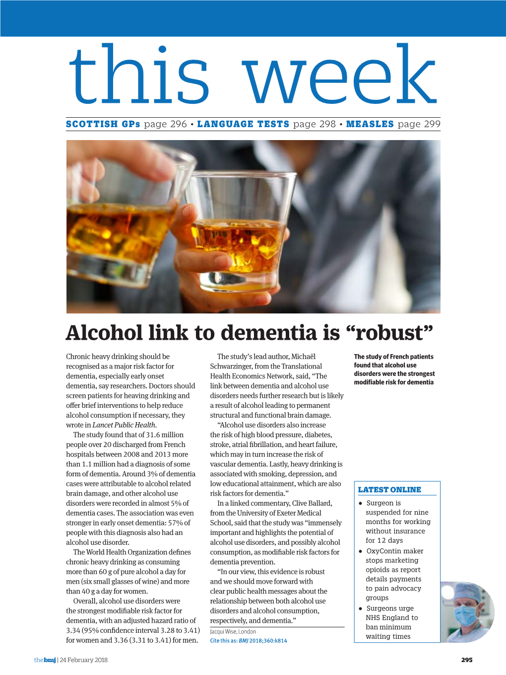 Alcohol Link to Dementia Is “Robust”