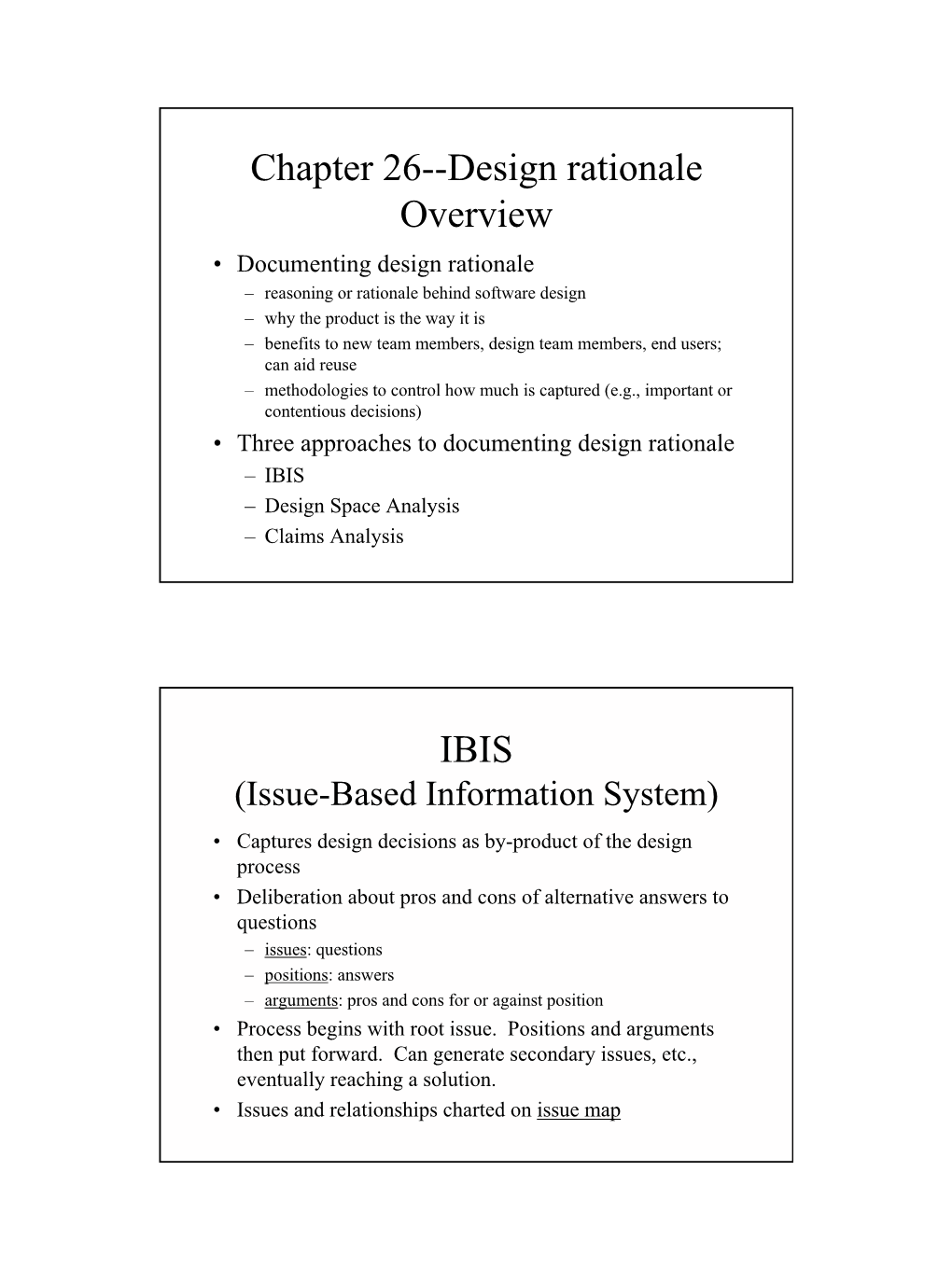 Chapter 26--Design Rationale Overview IBIS