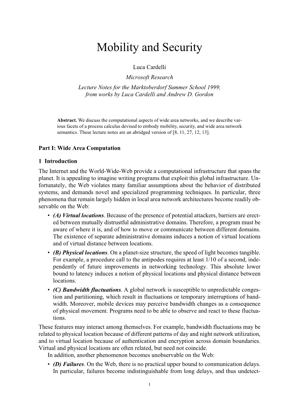 Mobility and Security