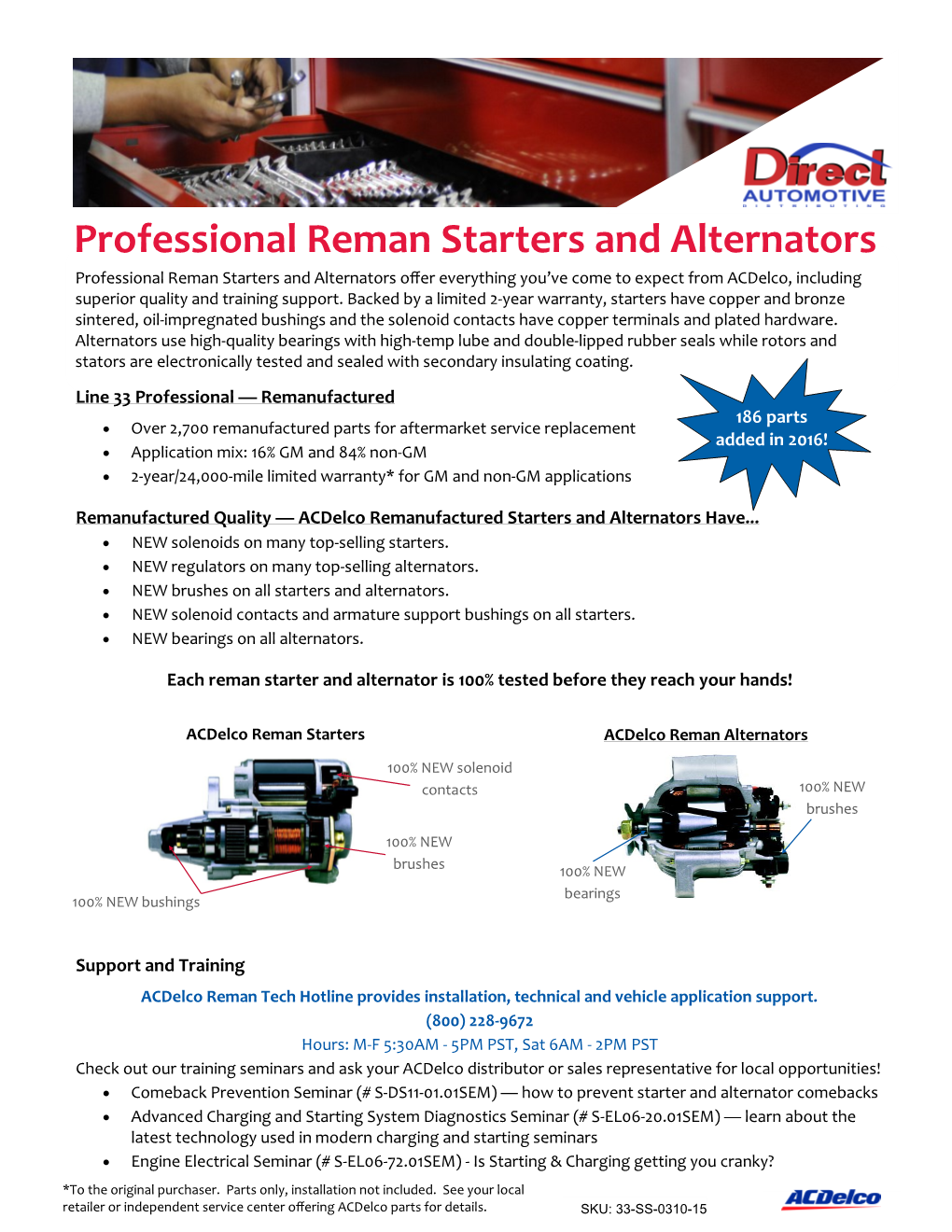 Professional Reman Starters and Alternators