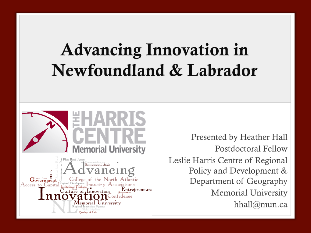 Advancing Innovation in Newfoundland & Labrador