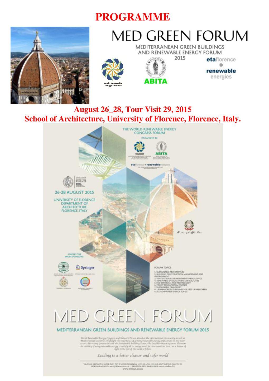 Med Green Forum Programme