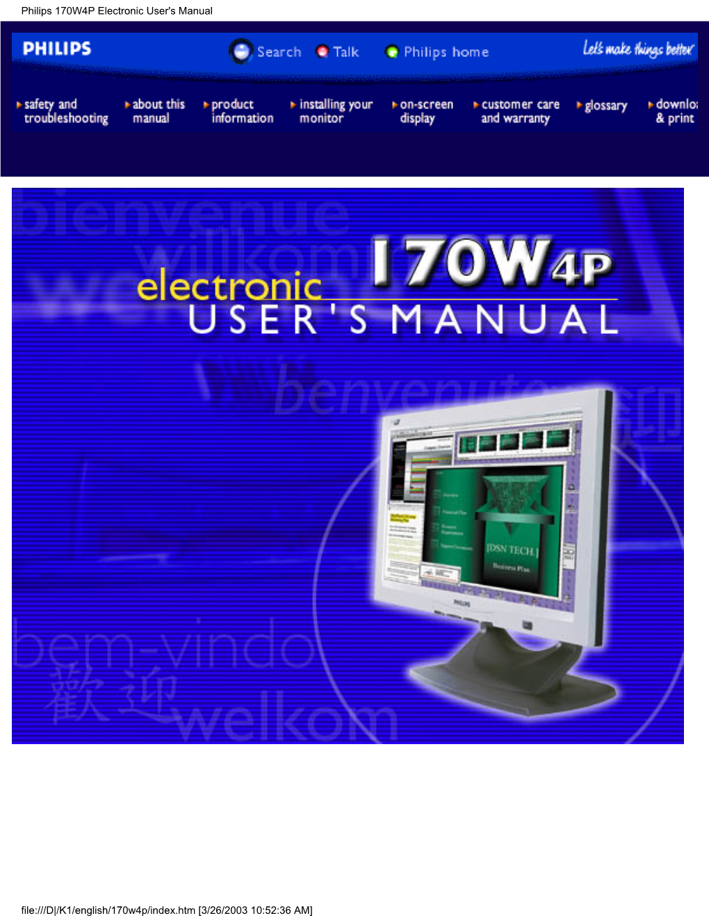 Philips 170W4P Electronic User's Manual