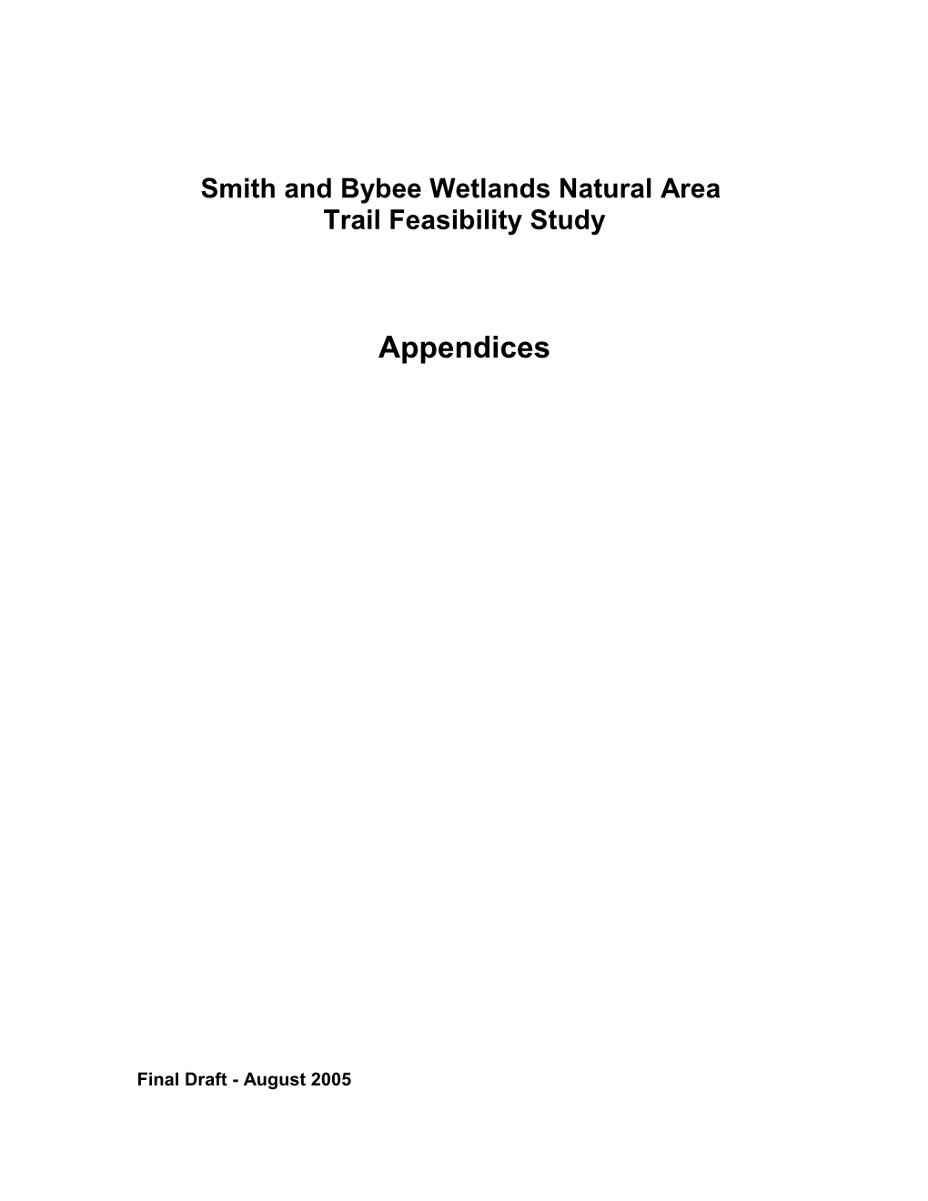 Smith and Bybee Wetlands Natural Area Trail Feasibility Study