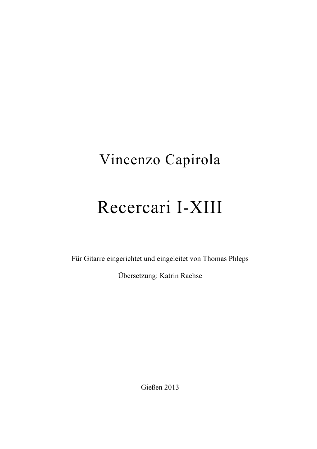 Für Gitarre Eingerichtet Und Eingeleitet Von Thomas Phleps