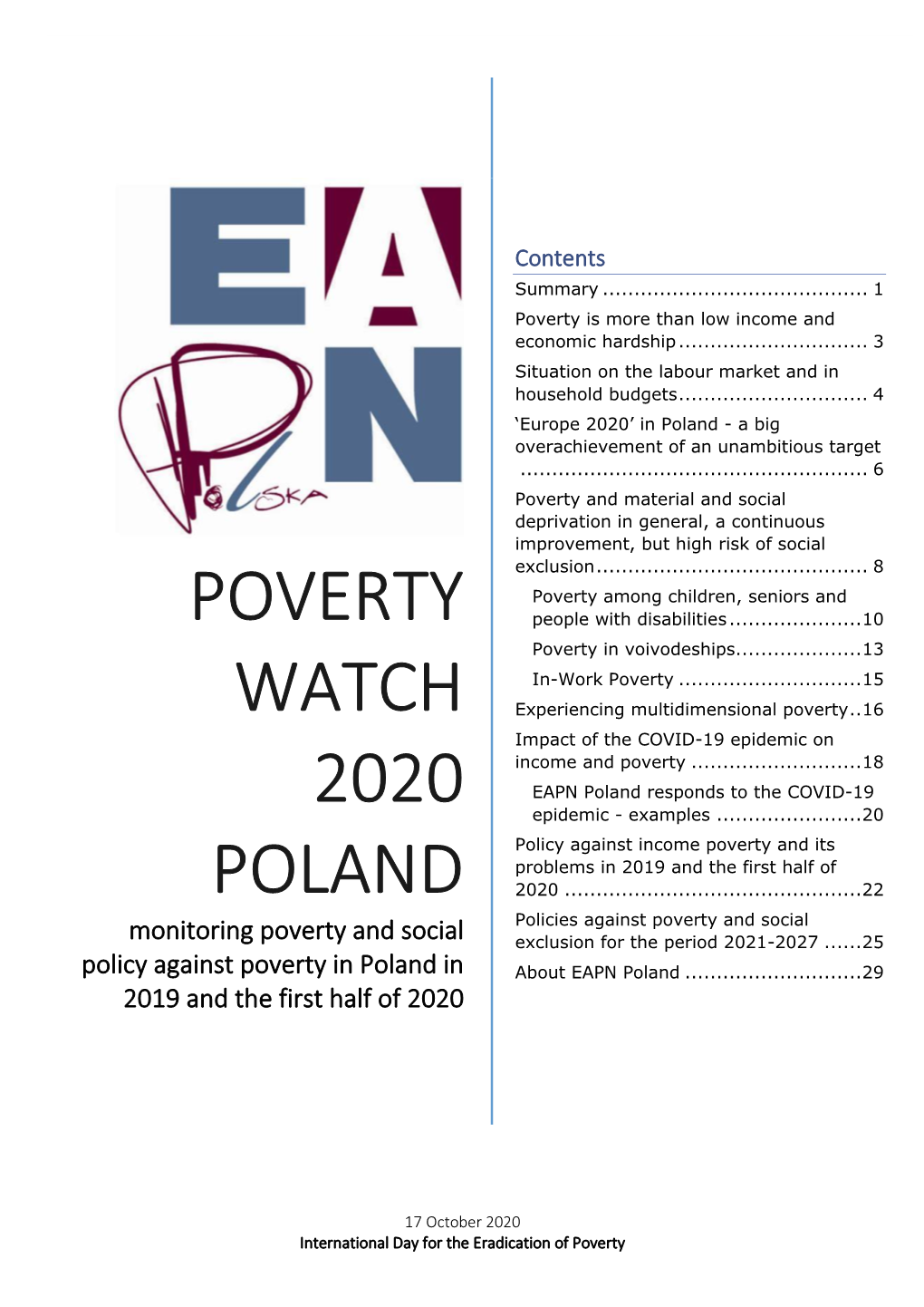 Poverty Watch 2020 POLAND