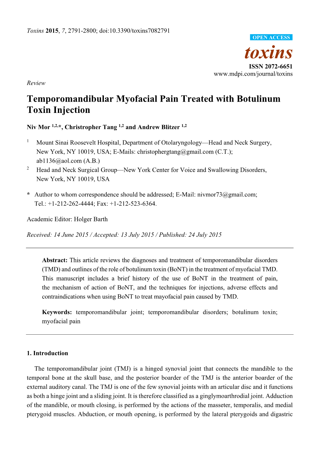 Botulinum Toxin Injection