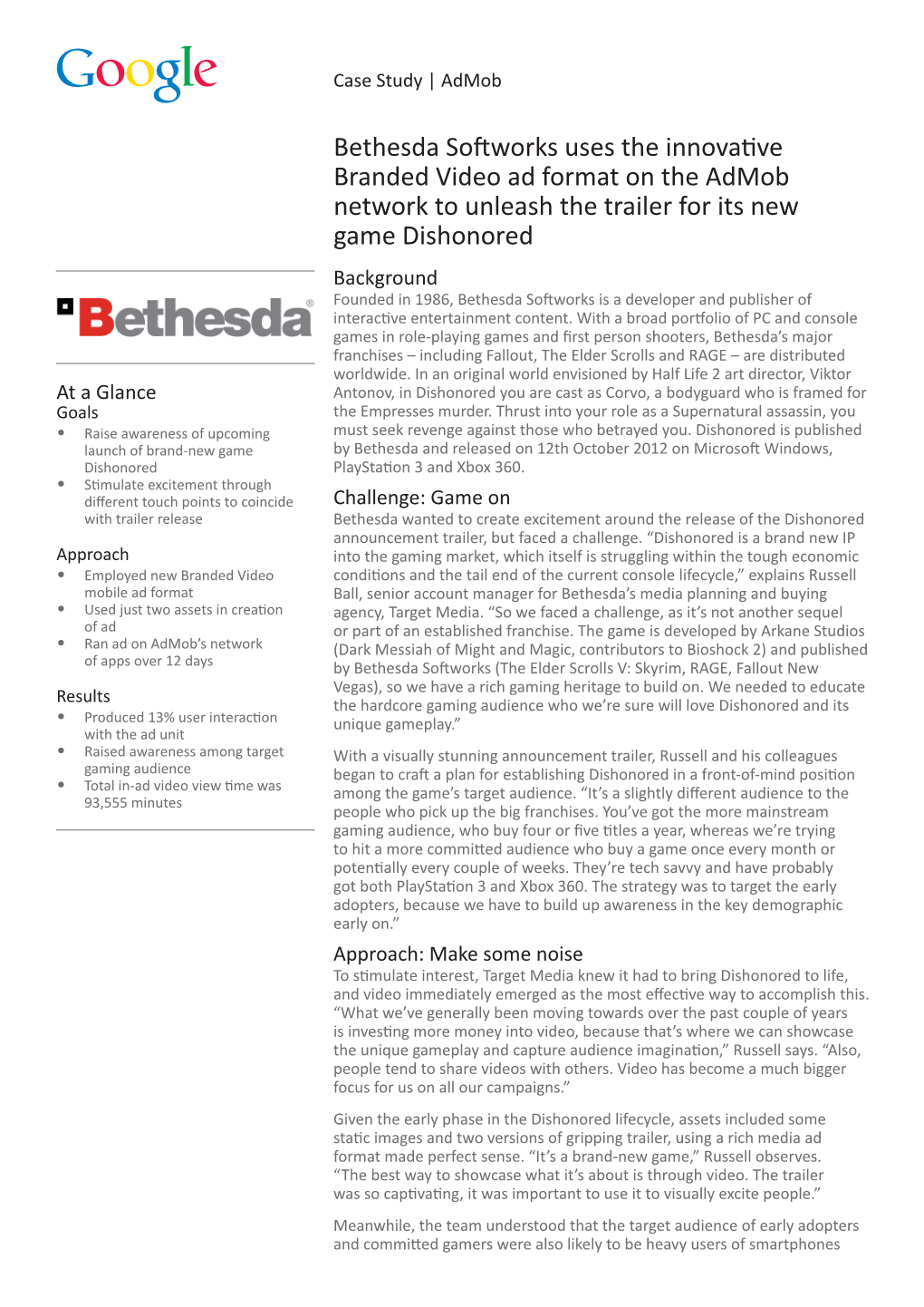 Case Study- Bethesda Softworks