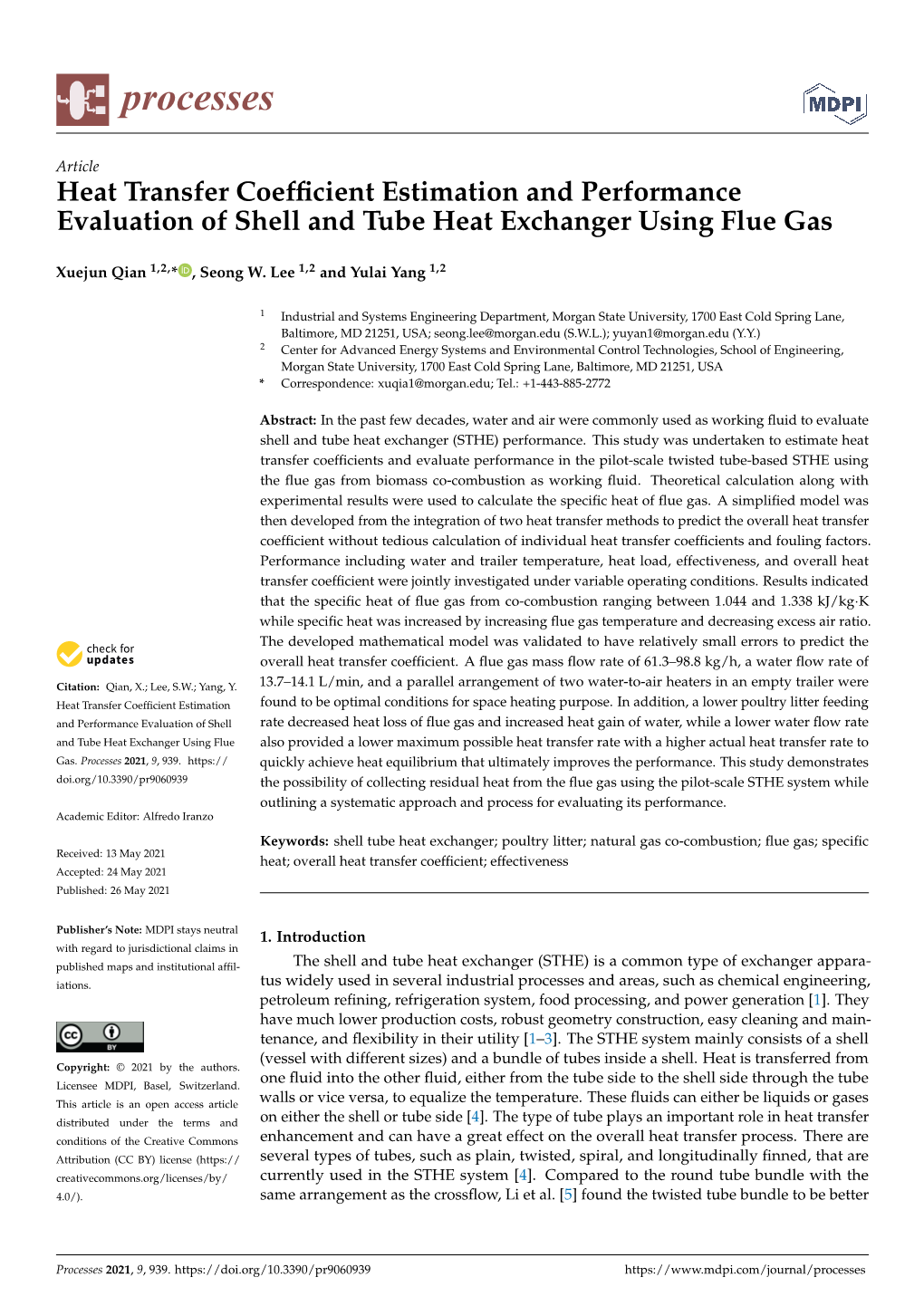 Heat Transfer Coefficient Estimation and Performance Evaluation Of