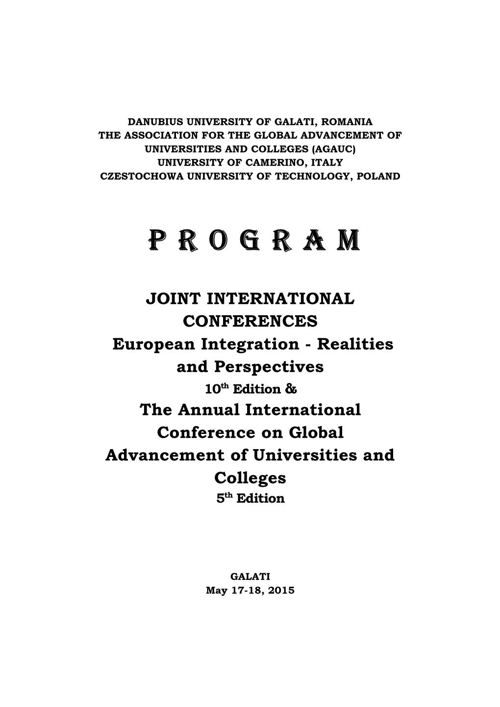 Program 2015 AGAUC&EIRP