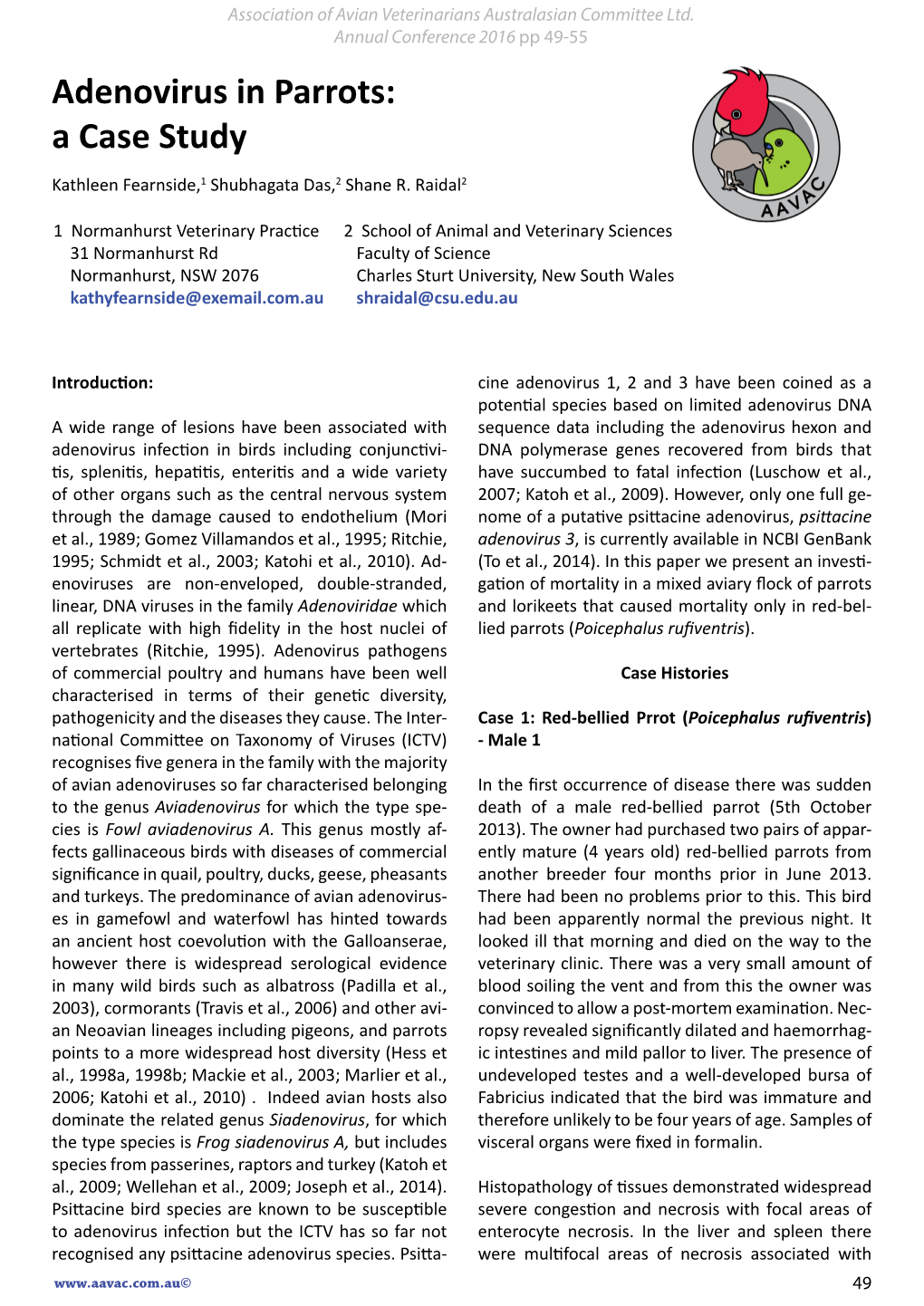 Adenovirus Infection in Parrots